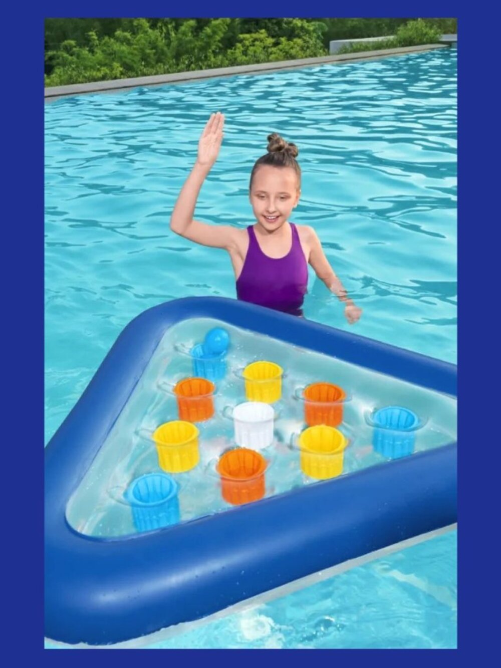 NIB Pong Champion Inflatable Floating Pool/Water Game Set by Bestway 41"x38"